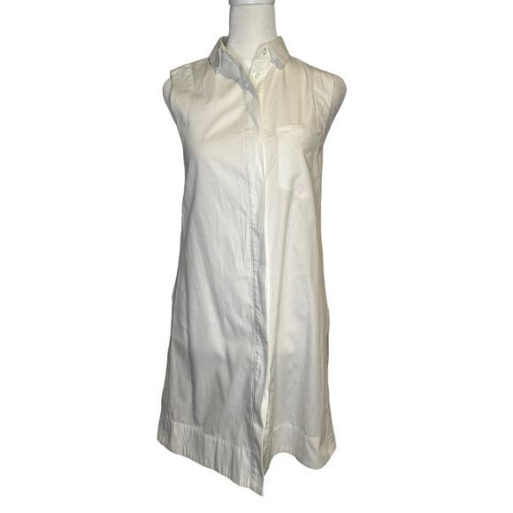 Maeve Anthropologie white button down sleeveless shirt dress size 00 NWT - Picture 1 of 11